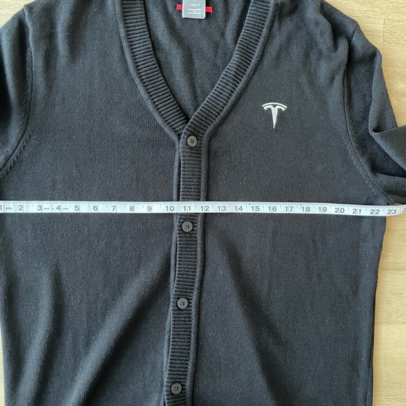Tesla Black Button Down Cardigan SZ L - Picture 6 of 8